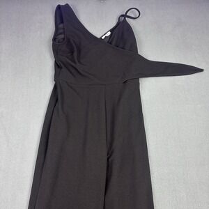 Bar III Women's Black Wrap Tie Waist Wide Leg Cropped Jumpsuit Side Zip Size 2